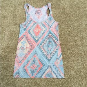 American Eagle Pastel Tribal Print Tank Top